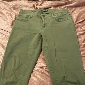 Army green skinny jeans
